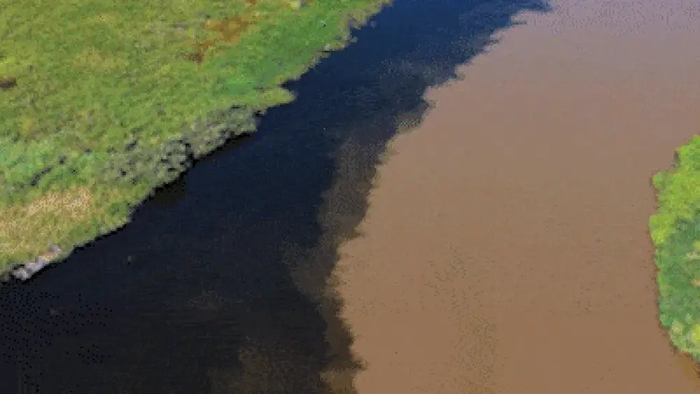Encontro de rios cria um dos contrastes mais belos do Pantanal